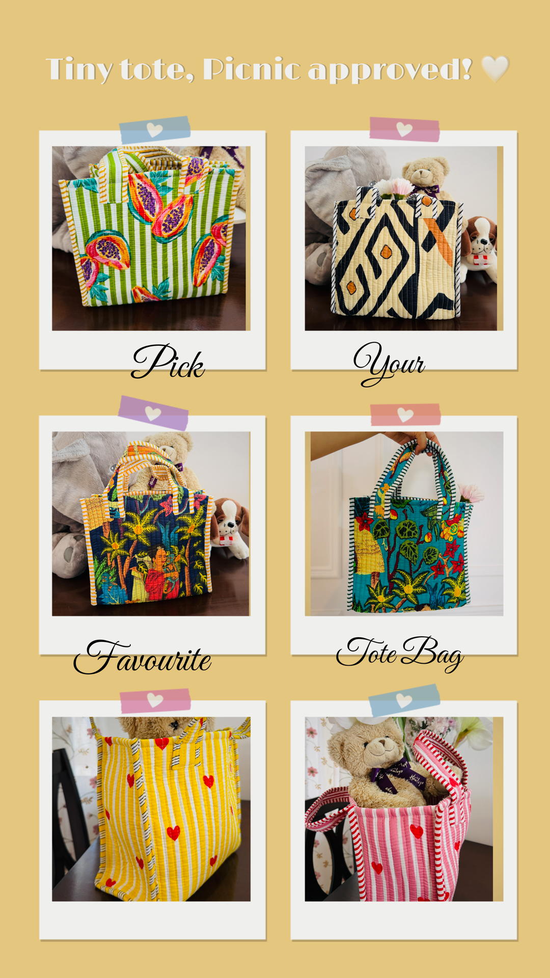 Papaya Mini Tote Bag