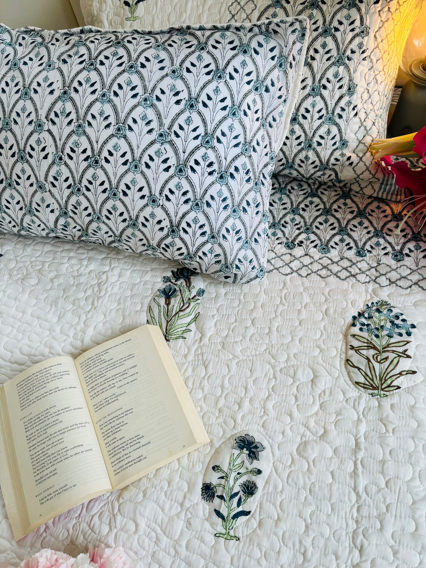Water Lily Quilted Bedcover