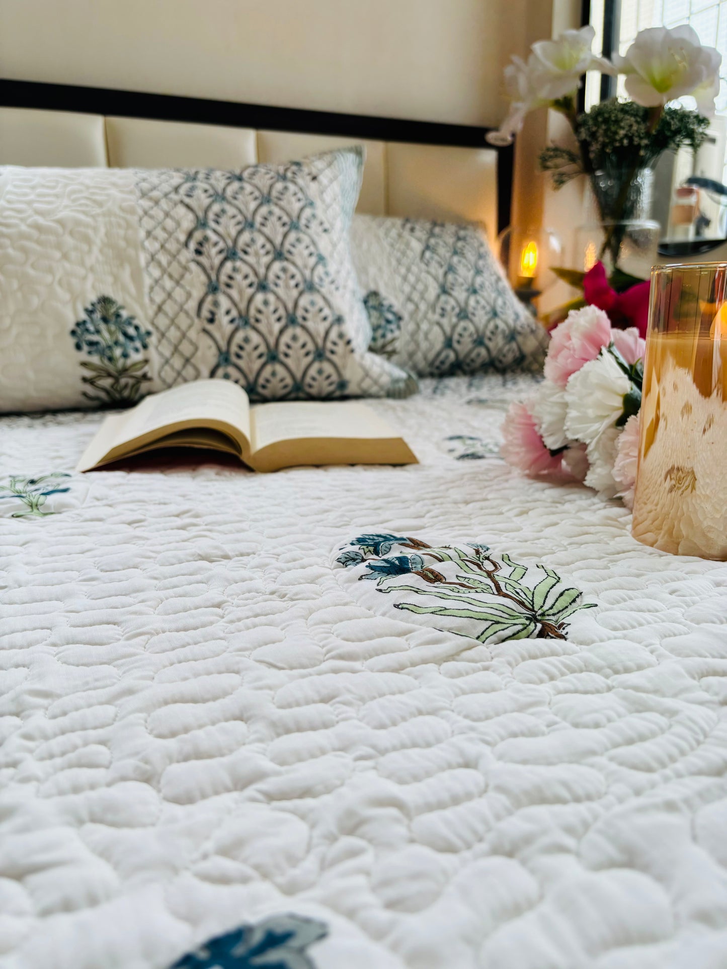 Water Lily Quilted Bedcover