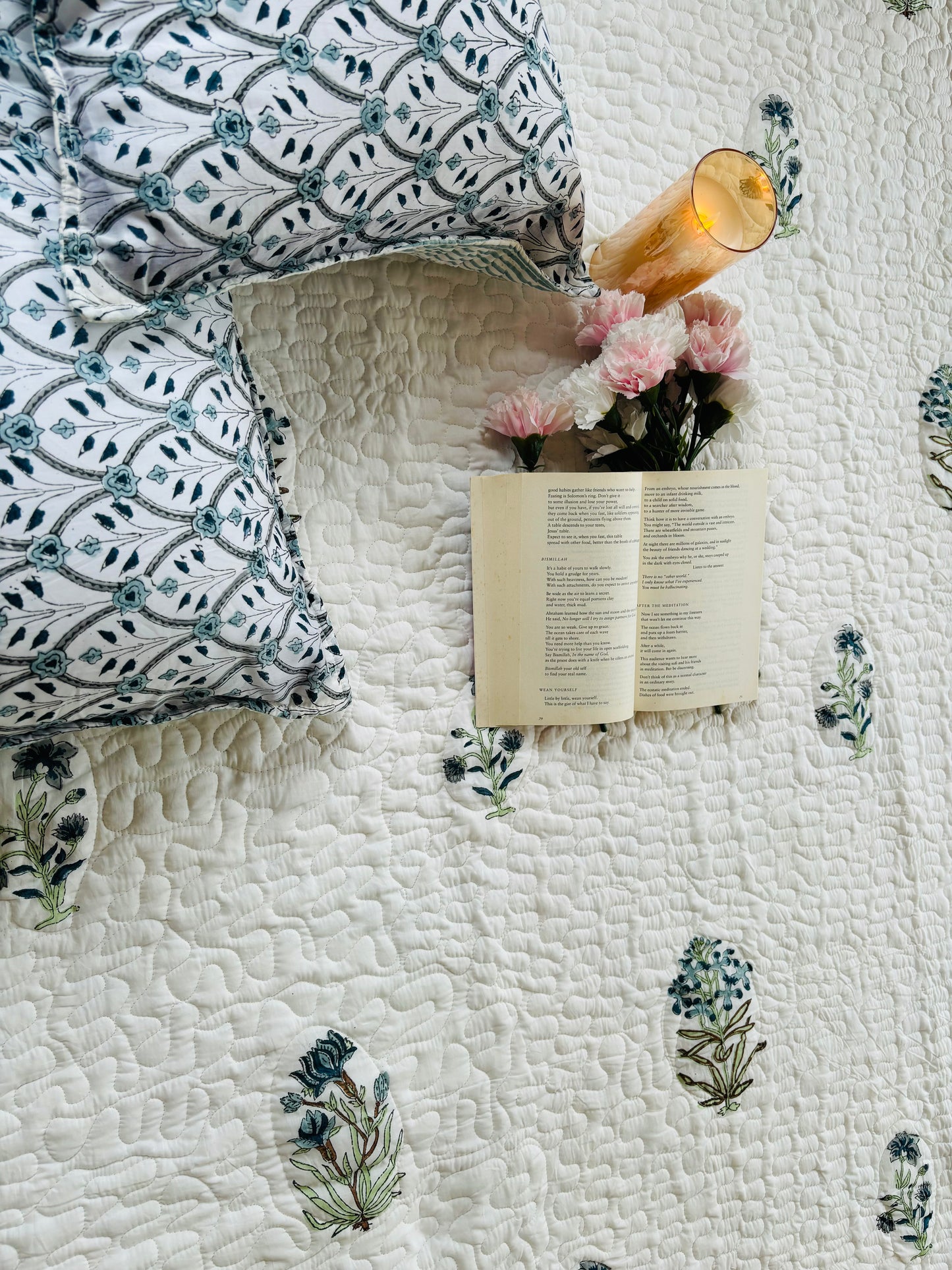 Water Lily Quilted Bedcover