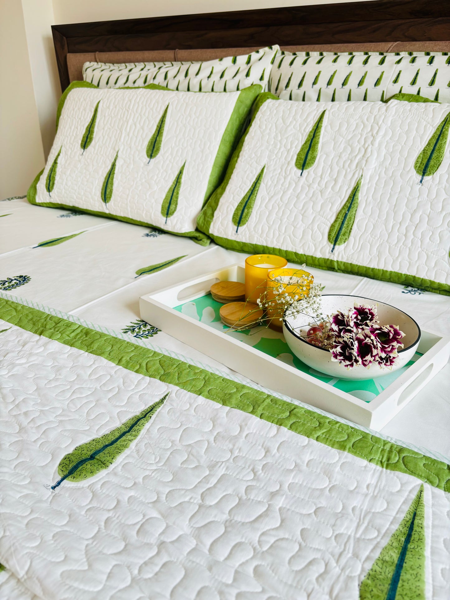 Green Cypress Quilted Bedcover