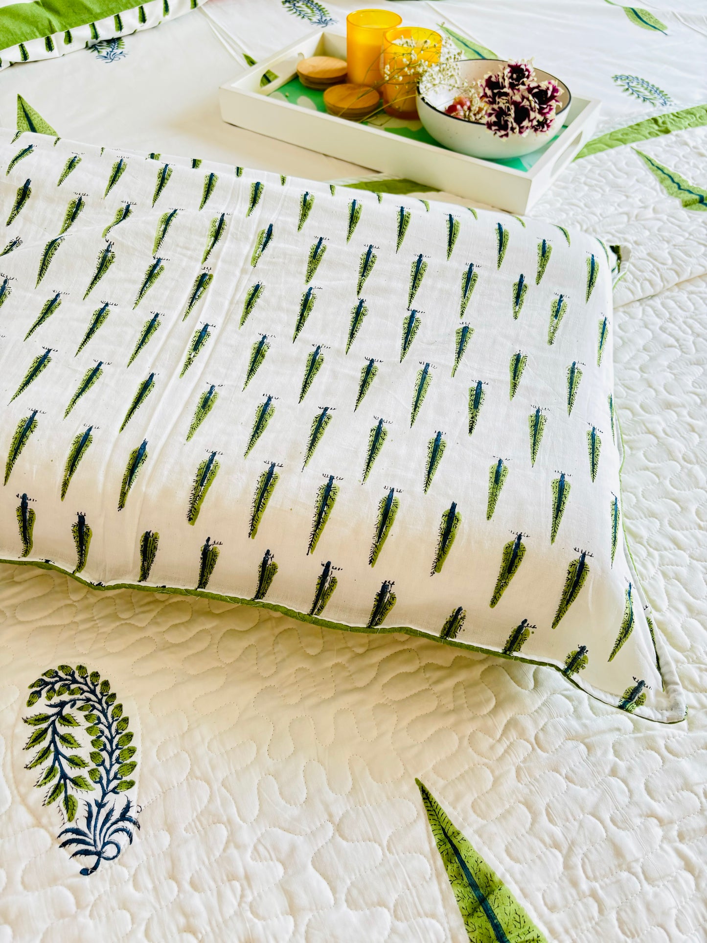 Green Cypress Quilted Bedcover