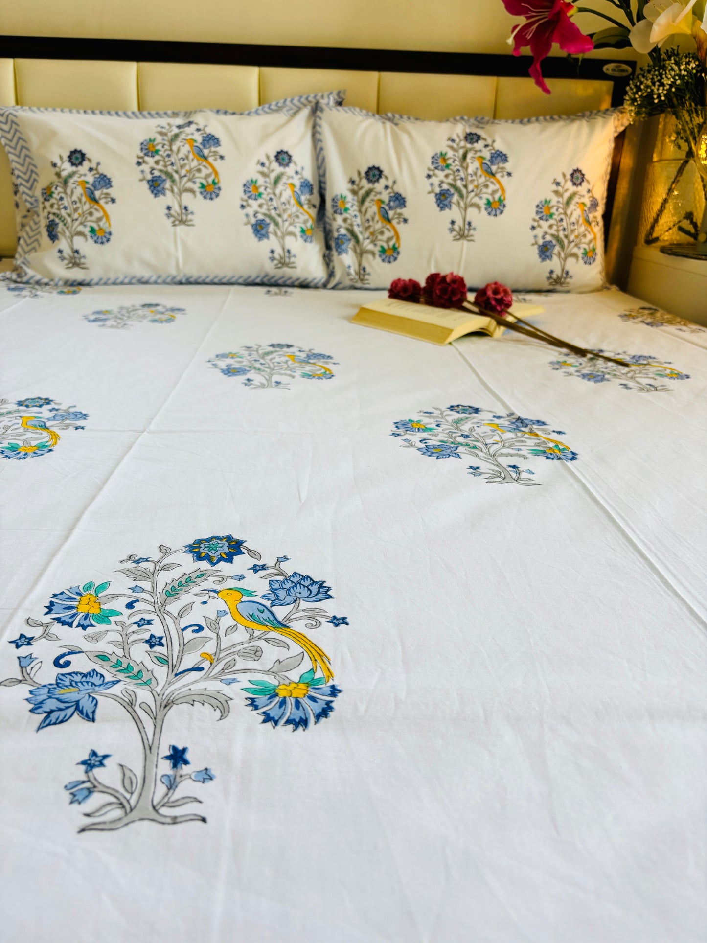 Cuckoo Hand Block Printed Cotton Bedsheet