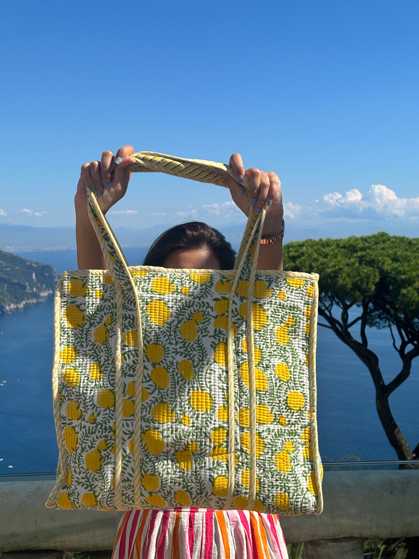 Sorrento🛍️ - Hand block printed tote bag