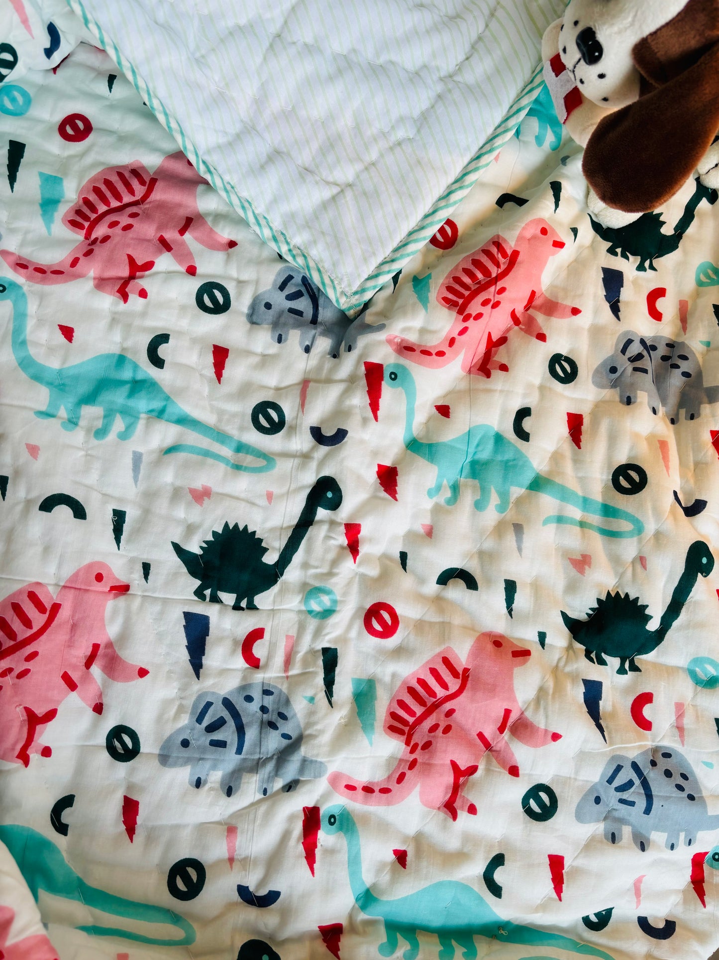 Organic Mulmul Cotton Baby Quilt | Dino tales