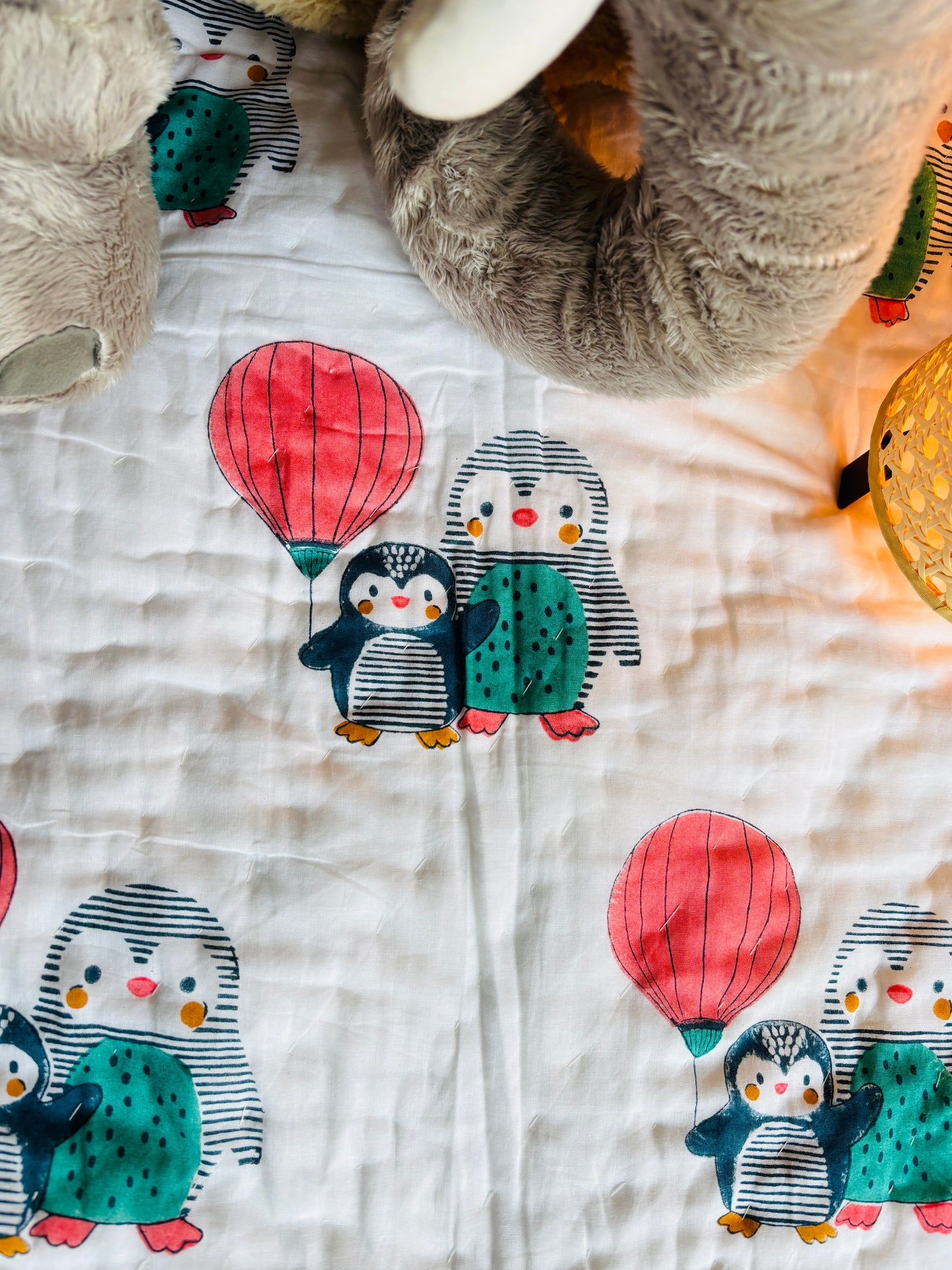 Organic Mulmul Cotton Baby Quilt | Pingu