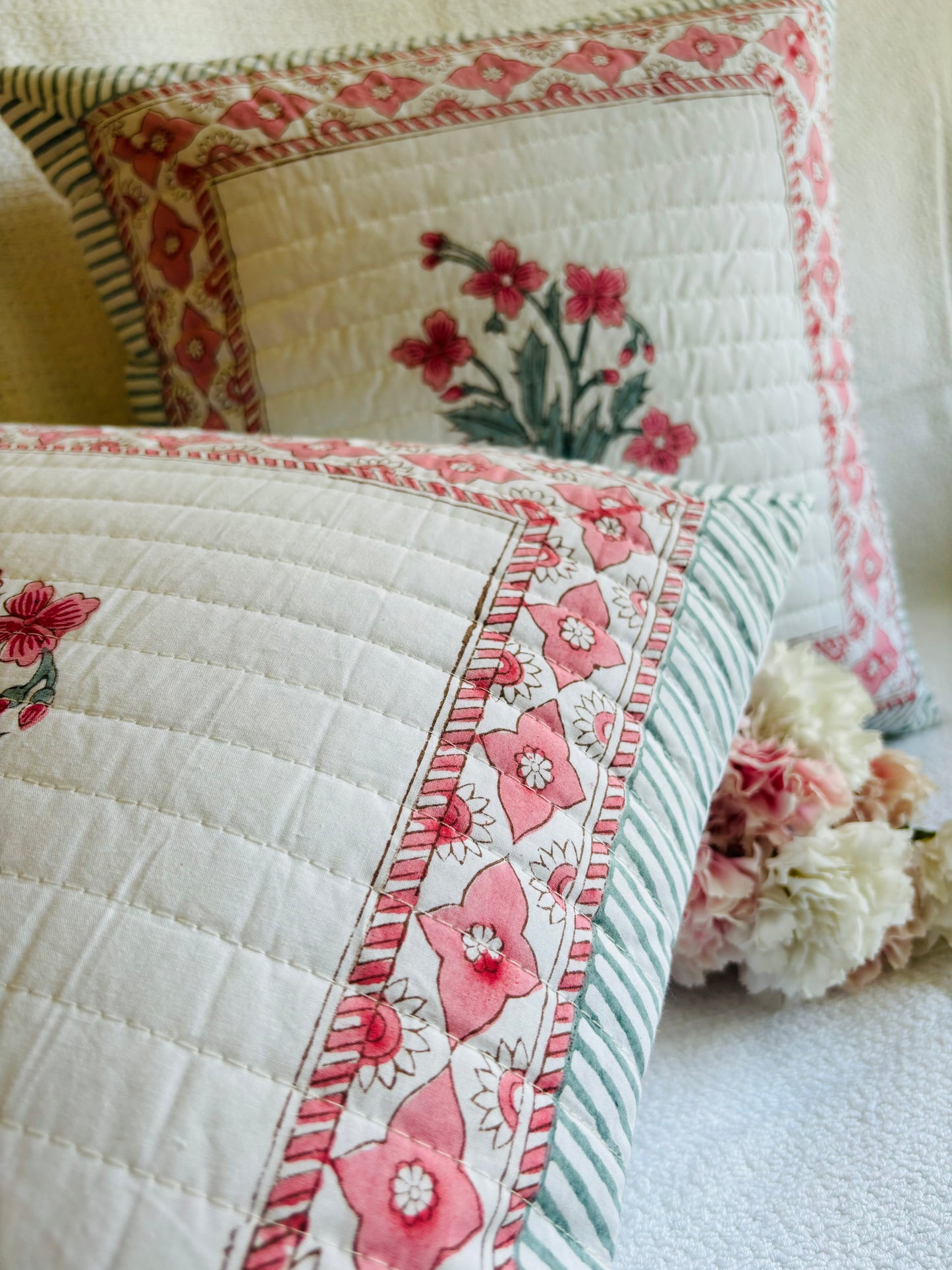 Hanblock Printed Quilted Cushion Cover