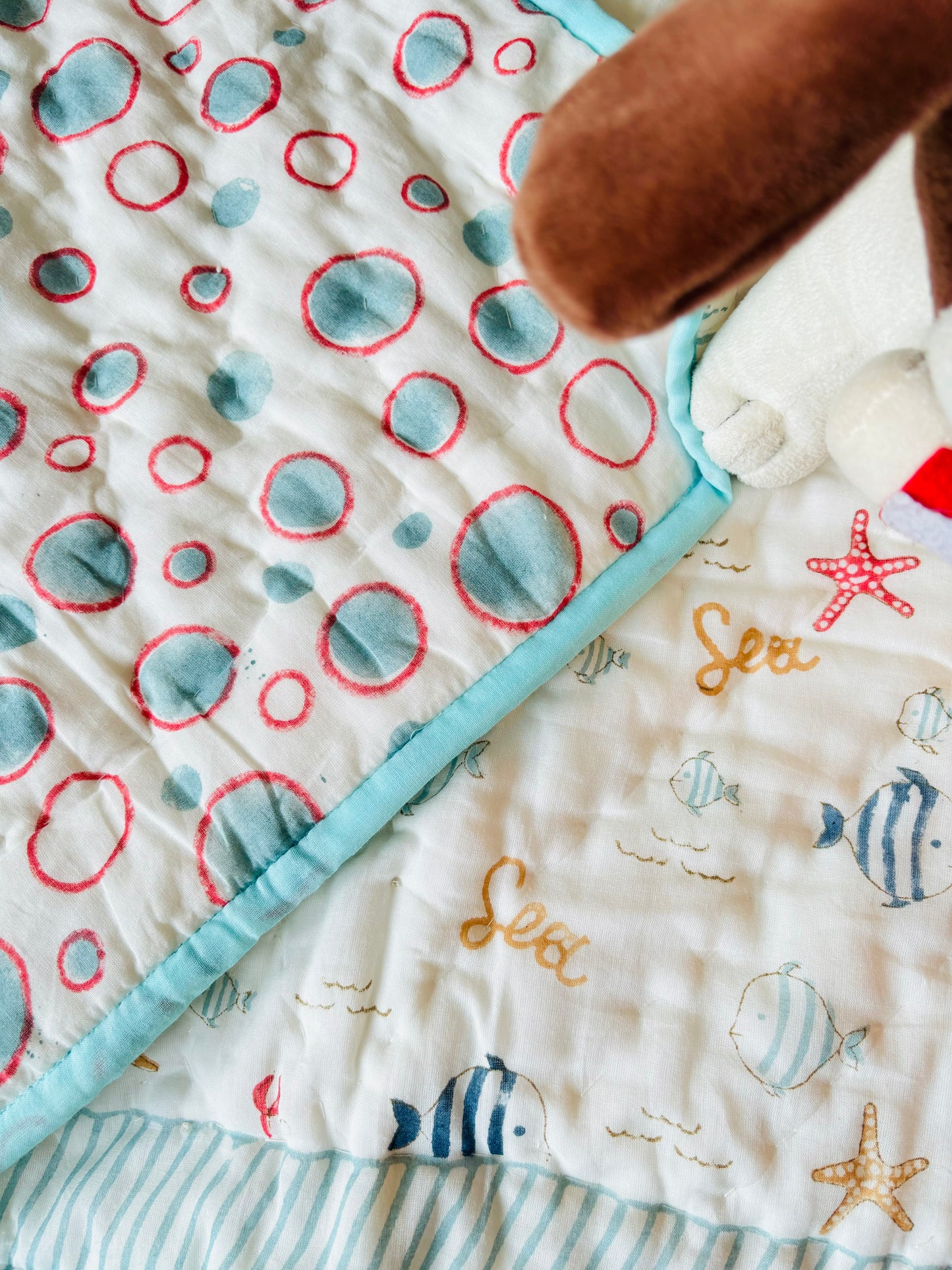 Organic Mulmul Cotton Baby Quilt | Seafarer