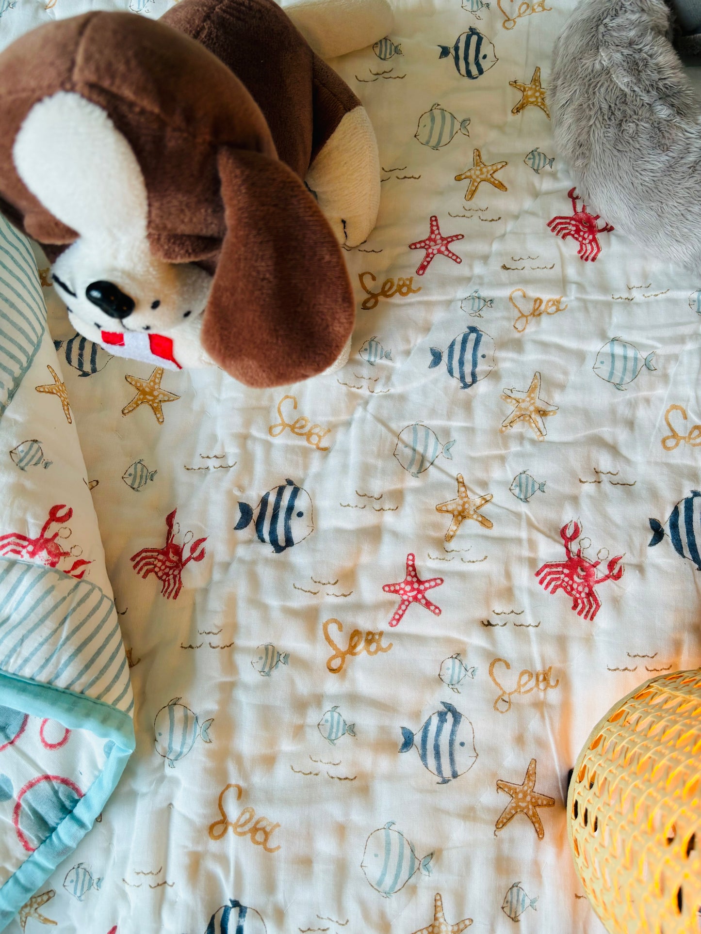 Organic Mulmul Cotton Baby Quilt | Seafarer