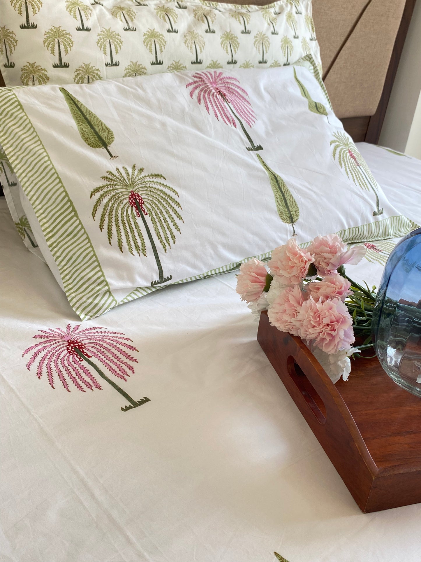 Tropical Hand Block Printed Cotton Bedsheet