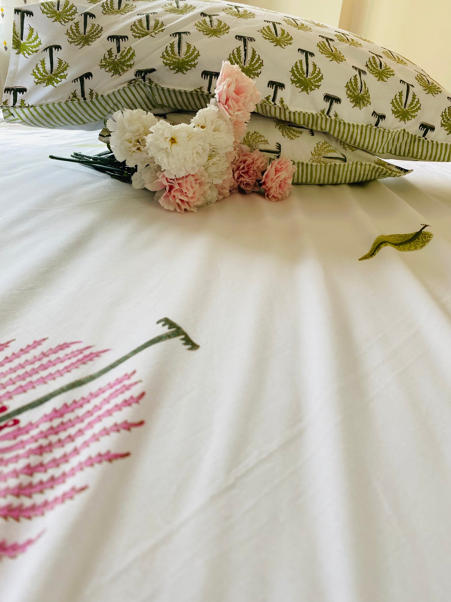 Tropical Hand Block Printed Cotton Bedsheet