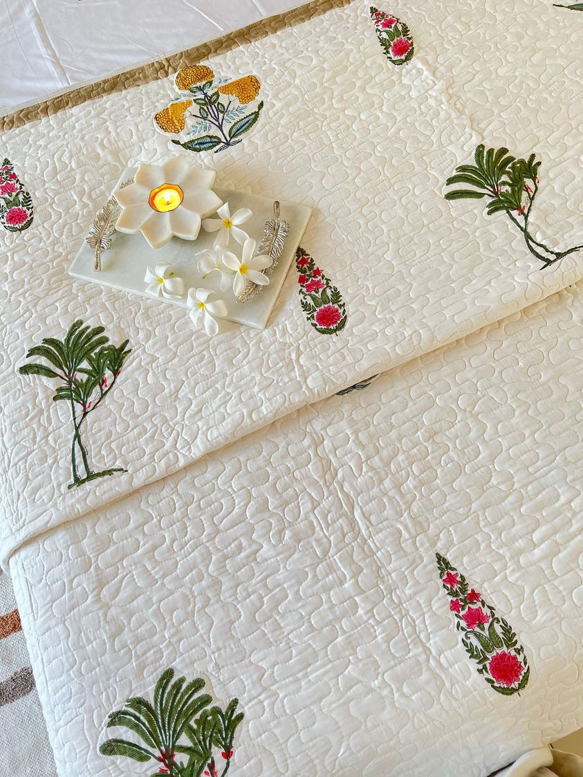 Yellow Marigold Quilted Bedcover