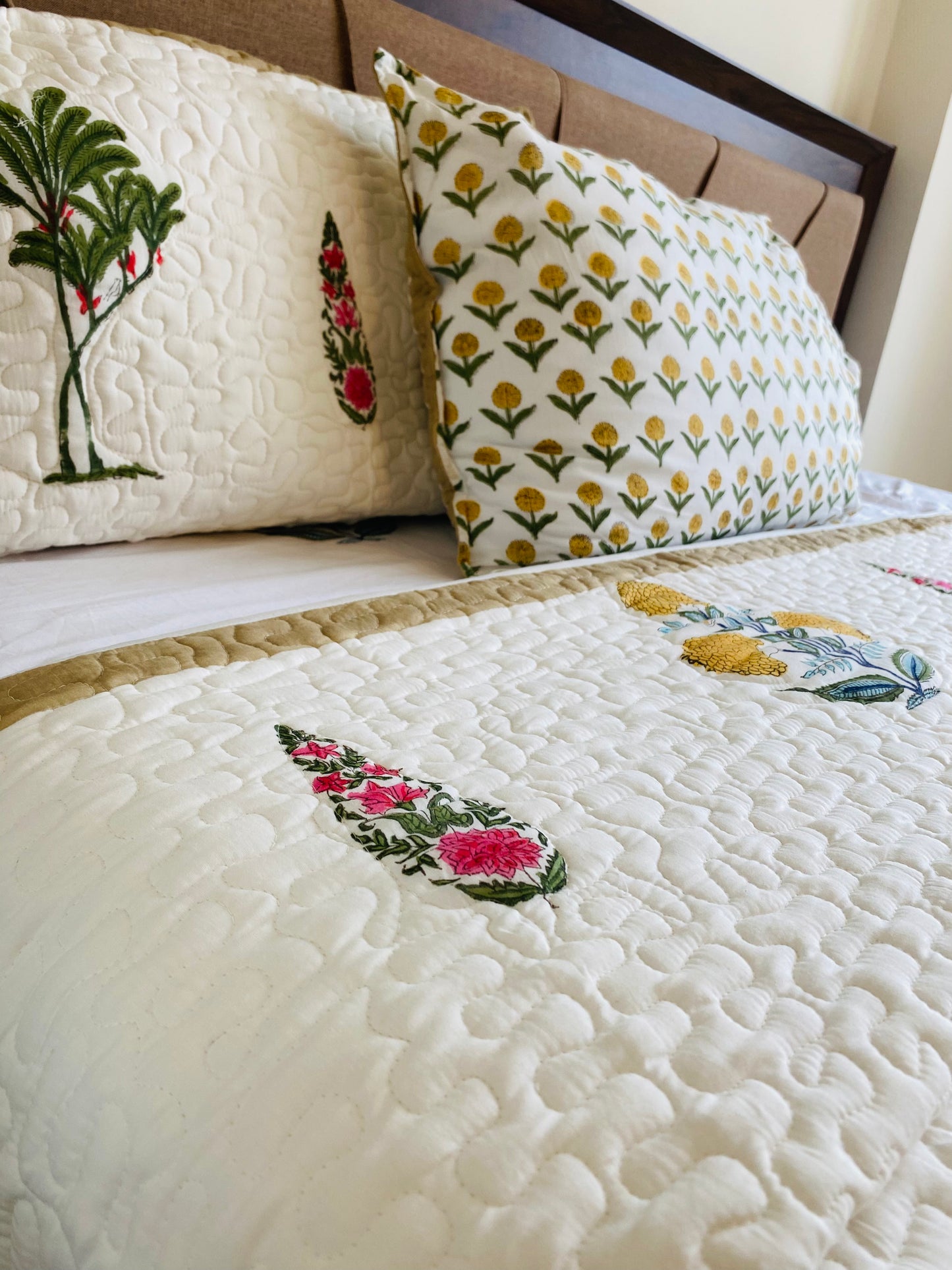 Yellow Marigold Quilted Bedcover