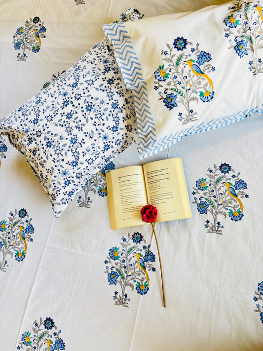 Cuckoo Hand Block Printed Cotton Bedsheet