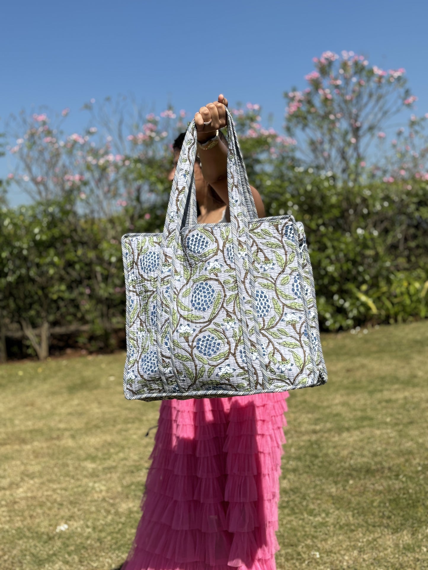 Jugni🛍️ - Hand block printed tote bag