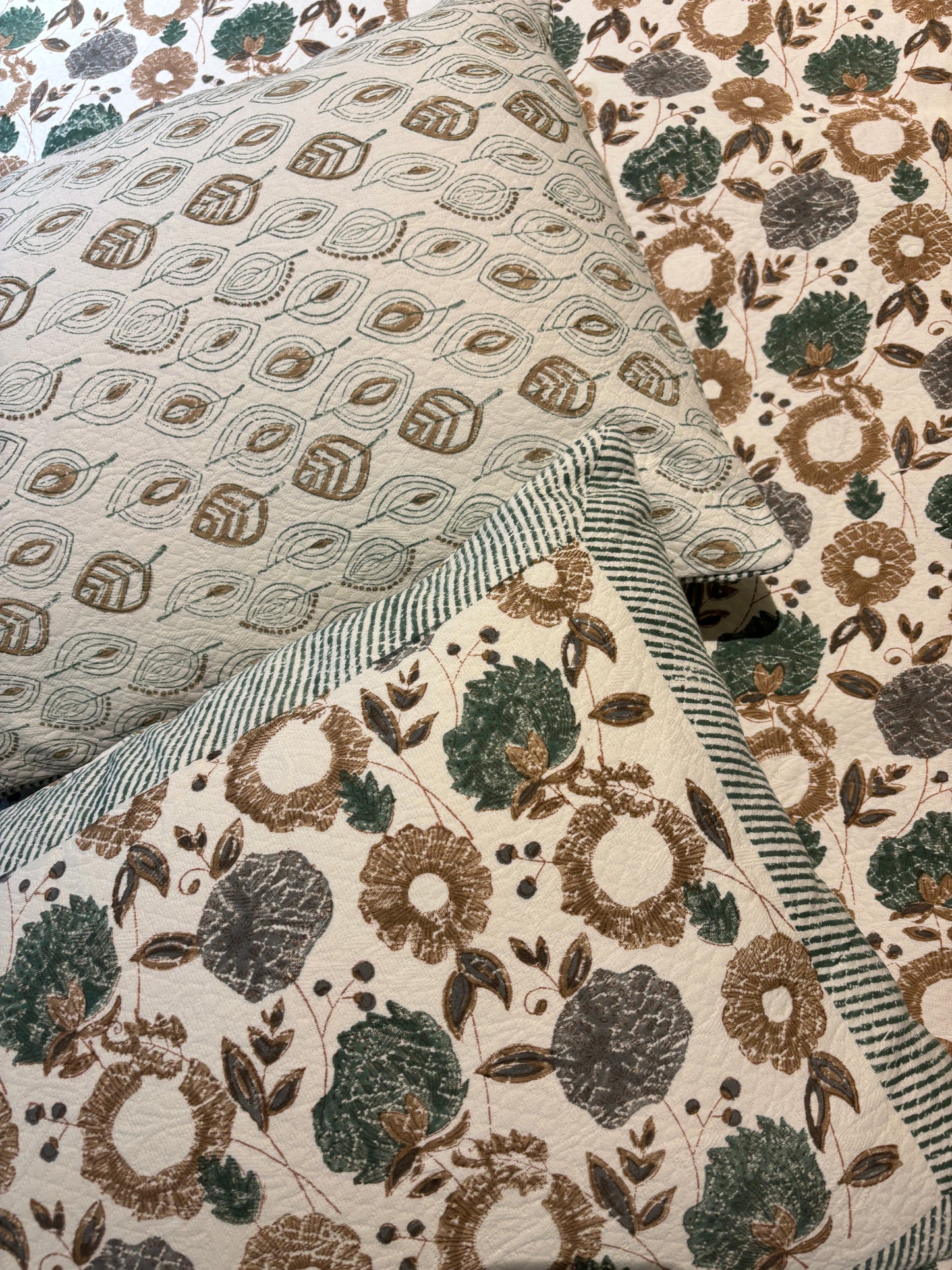 JACQUARD HANDBLOCK BEDCOVER ~ AUTUMN