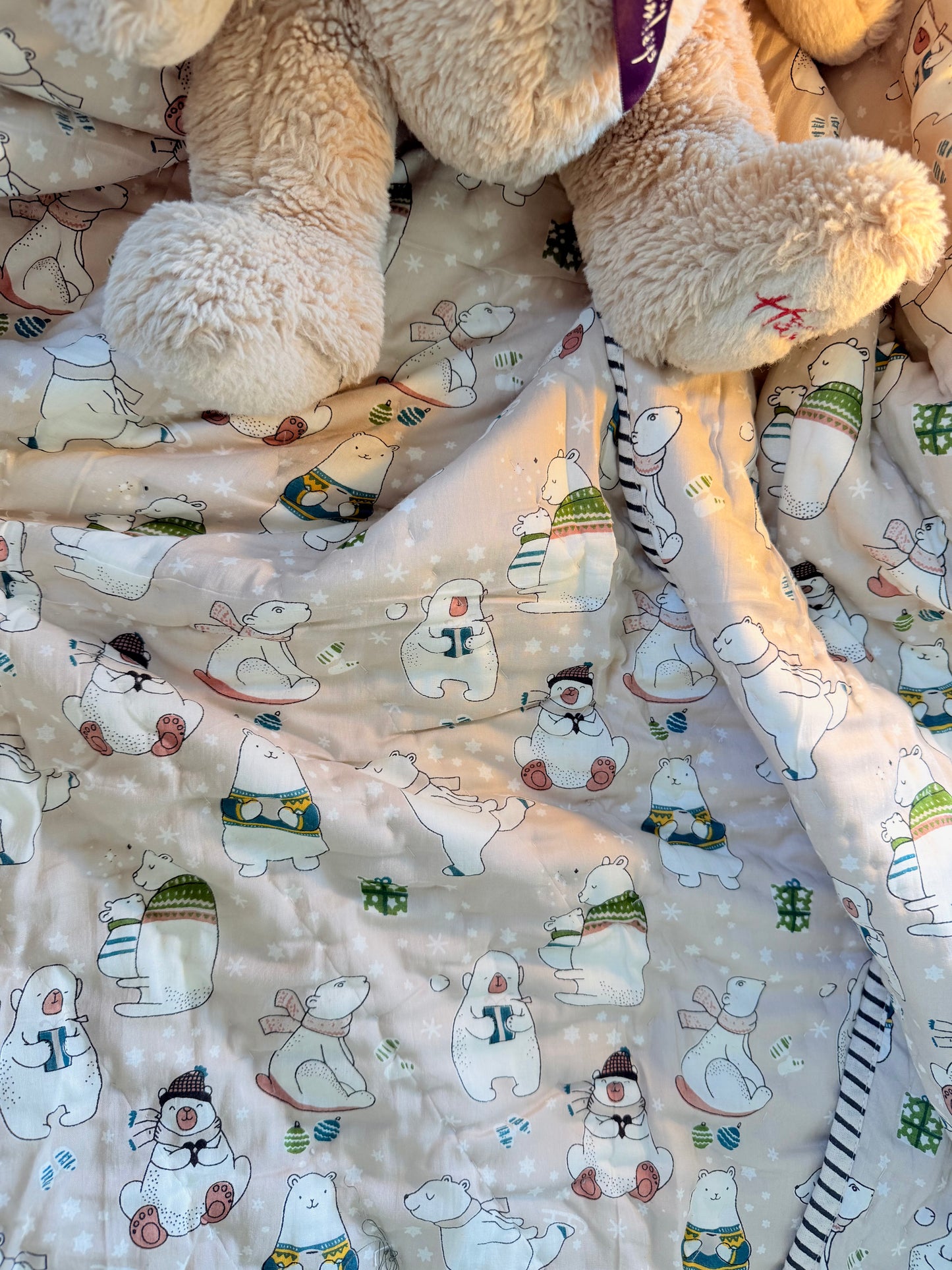 Organic Mulmul Cotton Baby Quilt | Mama Bear