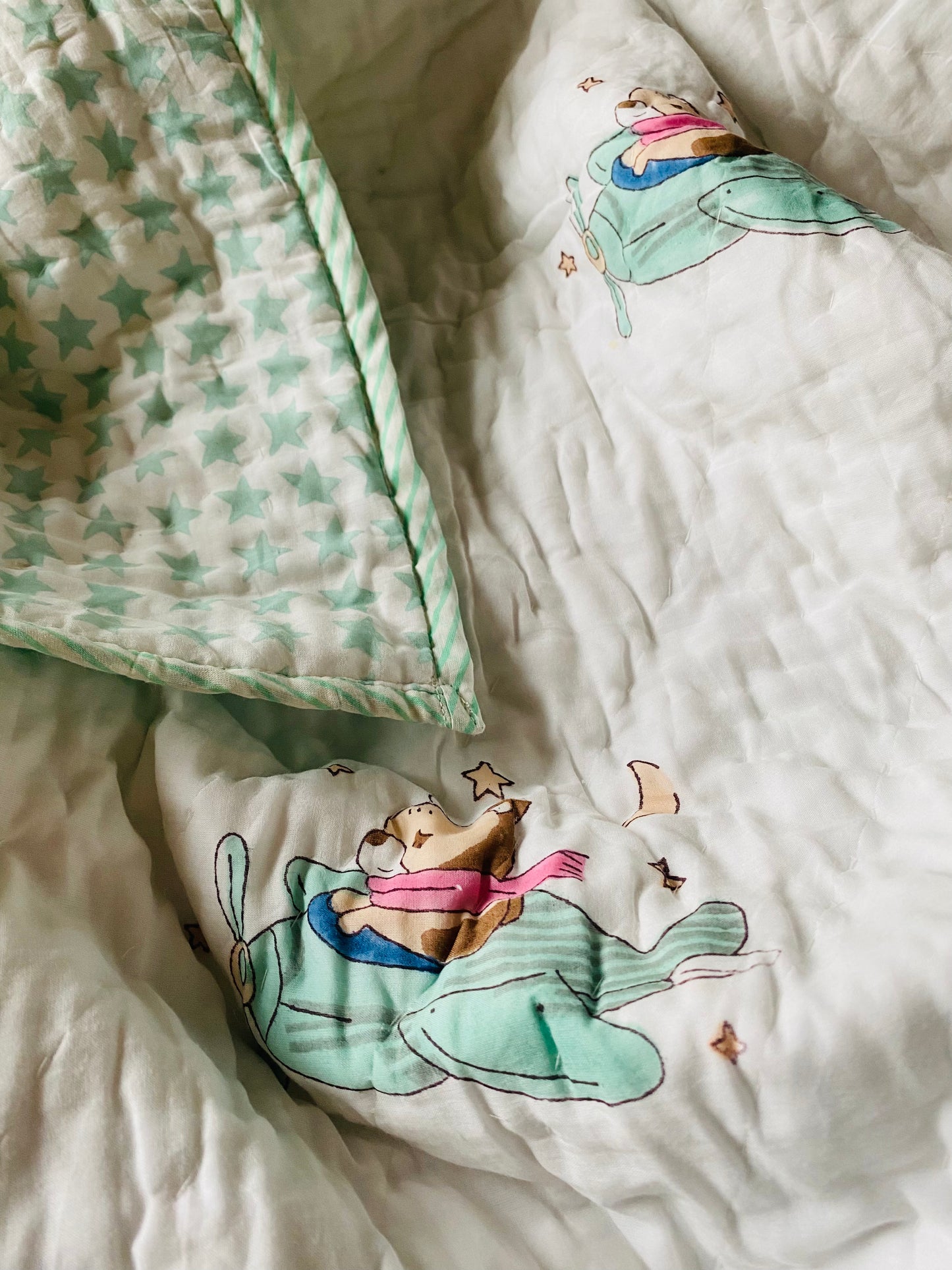 Jumbo Balloon Cotton Kids Quilt | Teddy Ride