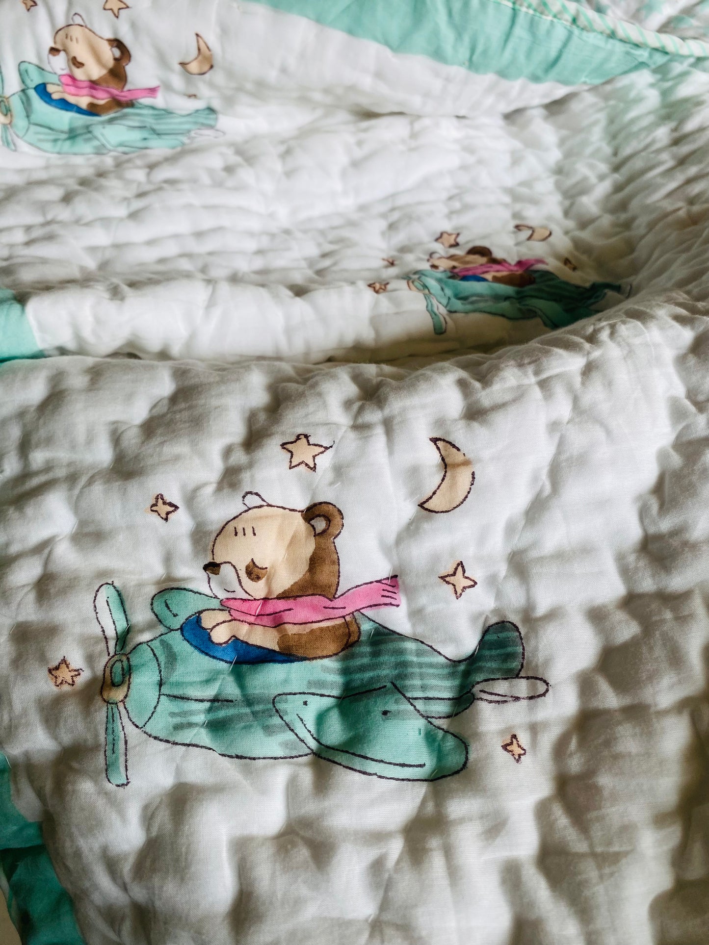 Jumbo Balloon Cotton Kids Quilt | Teddy Ride